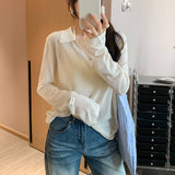 Lyselle Tiansi Linen V-Neck Blue Thin Sunscreen Hoodie Long-Sleeved T-Shirt For Women's Summer 2025 New Loose Top