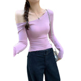2026 Early Spring And Summer Unique Look Thin Shoulder-Bottomed Autumn New Chic Beautiful Long-Sleeved Top