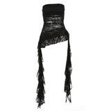 Irregular Lotus Edge Hollow Lace Tective Breast Vest Woman Summer 2025 Hot Girl Pure Want To Repair Slim Top