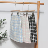French-Style Light-Cooked Wind Coarse Flowers Lattice Short Skirt 2025 Spring And Autumn Small Fragrant Wind Showing Thin A-Word Bag Hip Skirt 8895