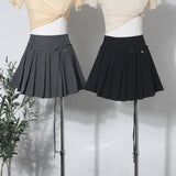 Pict Girl Gray Suit Half-Dress Woman High Waist Thin A Word Small Short Skirt Belt 8506