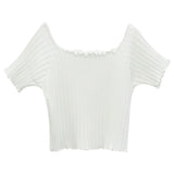 White Top Women's Tide 2025 Summer Korean Version Of The New Shoulder Short-Sleeved T-Shirt