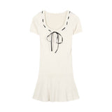 South Korea Dongdaemun New Slim Slimy Feminine U-Neck Sexy Waist Knitted Dress Woman Trend