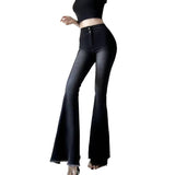 High Street Black High-Rise Slim Slim Horn Big Horn Fishtail Jeans Girl Small Man To Do Old Elastic Tide Girl