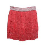 Shiny Tassel Dress Girl Autumn Design Small Babes Dance Irregular A Short Skirt 9039