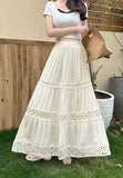 Heavy Industry Design Hook Flower Hollow High Waist Half-Dress Girl Spring And Summer New Sweet Lace Long Skirt