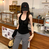 Unique And Beautiful Beautiful Back Sleeveless Small Vest Women's Summer 2025 New Hot Girls Wearing Hanging Neck Slings