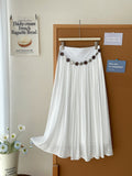 French Retro-Screative Ice Silk Cotton 100-Folded Dress Woman Sha Bohemia Beach Holiday Style A Skirt