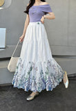 French Rags Hollowed-In Children's Half-Dress Women's Spring Loose Thin Temperament Mid-Long Skirt