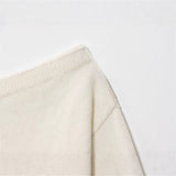 Autumn 2025 New Solid Color Loose Set Female Design Temperament Fashion Out-Shoulder Knitwear Shirt