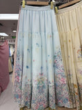 2025 Summer New French Romantic Heavy Industry Embroidery Print Collection Waist Lanky Fairy Dress