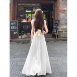 Purple Yarn Yarn Skirt Half Dress Girl Summer High Waist Big Folding A Word Dress Pendant Long Skirt