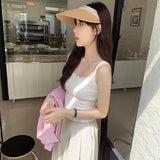 White Lace Splicing Sling Small Vest Women's Summer Shirt Outside The 2025 New Hot Girl Pure Desire Short Top