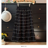 New French Lotus Leaf Side High-Waist A-Word Folded Layer Cake Skirt Female High-End Temperament Half-Body Skirt
