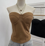 Real Pat With Chest Pad Outside Wearing Bra Vest In Autumn And Winter With Sexy Slimming Cowboy Sleeveless Top Lady 8103