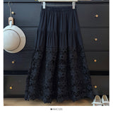 High-End Temperament Hollow Lace Splicing Half Dress Women Summer Pure Desire Wind Tight Waist Thin Swing Skirt