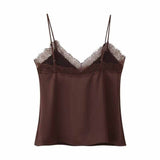 Sexy Lace Splicing Sexy Sling Vest Woman Autumn Hottie Style Slimming Inside A Short Top