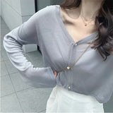 Outside With A Cardigan Girl Summer Beach Thin Sunscreen Small Fragrant Syringe Knitted Air-Conditioning Shirt Early Autumn