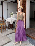 New 100-Fold Skirt Mid-Long Umbrella Skirt Wave Folding Skirt High Waist-High Body Dress