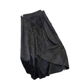Large-Size New Chinese Style Black Half-Dress Women's Spring And Summer New Fat Mm High Waist In The Long-Faced 100-Folded Horse Face Skirt
