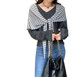 Loose Lazy Wind With V-Neck Long-Sleeved Wool Knitted Shirt Women Autumn Commute New Beautiful Top