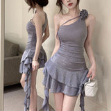 Thailand Southeast Asia Shining Leaf Side Suspension Dress Sexy Spice Girl Buffet Dress