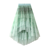 Chic Special Dress Dopamine Series Thousand Layers Of Irregular Cake Skirt Gradient Fairy Skirt Big Swing Yarn Skirt