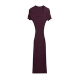 Autumn 2025 New Women's Fashion Fashion Threaded Knitted Long Dress 3471104