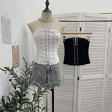 Real Shooting Tset Boa Tart Tset Tset Tsets With Anti-Slip Strip Design Hollow Outside Wearing Short Vest 2829