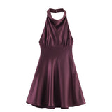 Autumn 2025 New Women's Fashion Sexy Hot Babes Silk Stanty Dress 9106331