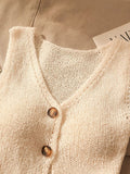 Korean Small Fragrant Knitted Cardigan 2026 New Ice Silk Open Fork Vest Women's Short Kan Shoulders