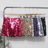 Real Shooting Heavy Industry Glitter Bling Bling Dress Babes Night Shop High-Waisted Ass A Short Skirt 1029
