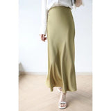 High-Grade High-Rise Thin Long-Skinny Vinegar Silk Silk Skirt 24 Summer New Bag Fishtail A-Word Dress