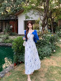 French Floral Sling Dress Woman 2025 Summer New Design Tender Sunscreen Shirt Two Sets