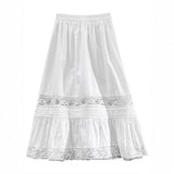 Spring 2025 New White Dress Women Look Good-Looking Popular Unique High-Rise Repair Medium-Long A-Shaped Skirt