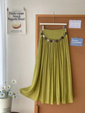 French Retro-Screative Ice Silk Cotton 100-Folded Dress Woman Sha Bohemia Beach Holiday Style A Skirt