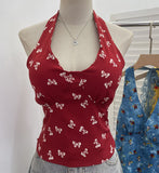 Real-Pat On-Tlap Sling Sling Sleeve Sleeveless Coat With Chest Pad Crumb Lace Hanging Back Sleeveless Top 9263