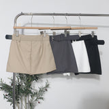 Real Shooting With Belt Open Fork High Waist Thin Pants Skirt Women's Summer New A-Shaped Hip Half Short Skirt 8906
