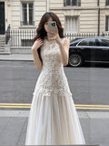 Gentle Style Lace Splicing Mesh Dress Summer Temperament Slim Sleeveless Vest Long Dress New Female