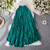 Design Sense Of Irregular Folding High Waist Half-Dress Woman 2025 Summer New Set Of Meat Display Skinny Swing Dress