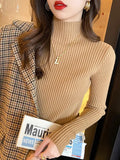Half-High Sweater Bottoming Shirt Women's Autumn And Winter Thick 2026 New White Top Knitted