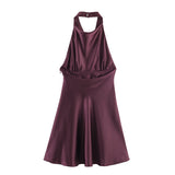 Autumn 2025 New Women's Fashion Sexy Hot Babes Silk Stanty Dress 9106331