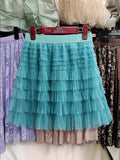 Layers Of Mesh Dress Women 2025 Summer New Tight Waist High Waist Thin Cake Skirt A Word Fluffy Skirt