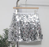 Real Shooting Atmosphere Heavy-Working Sequin A Short Skirt High Waist Thin Anti-Walking You Inner Liner Hip Skirt 8036