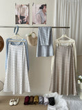 MIU Korean Vintage Aceate Sonic Face Wave Fishtail Half-Dress Woman Spring-Summer French-Style Ocean-Like-Style-Style Bag-Topped A-Character Skirt