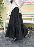 2026 New Fashion Embroidery Splicing Skirt High Waist Tight Design A-Word Solid Half-Body Skirt