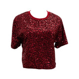 Red Lidg Short-Sleeved T-Shirt Woman 2025 Spring Dresses Loose Lime Bling Blouse 1059