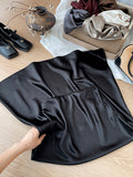 2025 New Half-Body Skirt Acetate Vertic Acid Faeminous Fishtail Dress Female Famous Style Temperament Niche Thin Bag Hip Half Skirt