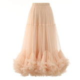 Multi-Layer Cake Dancing Net Dress In The Long Heavy Industry Half-Body Skirt Wood Ear A-Word Swing Ponum Skirt Yarn Skirt