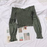 Spice Girls Collared Shoulder Bra Thighs On Wooden Ears Thighs Tight Folds Super Short Umbilled Long-Sleeved Shirt Tide